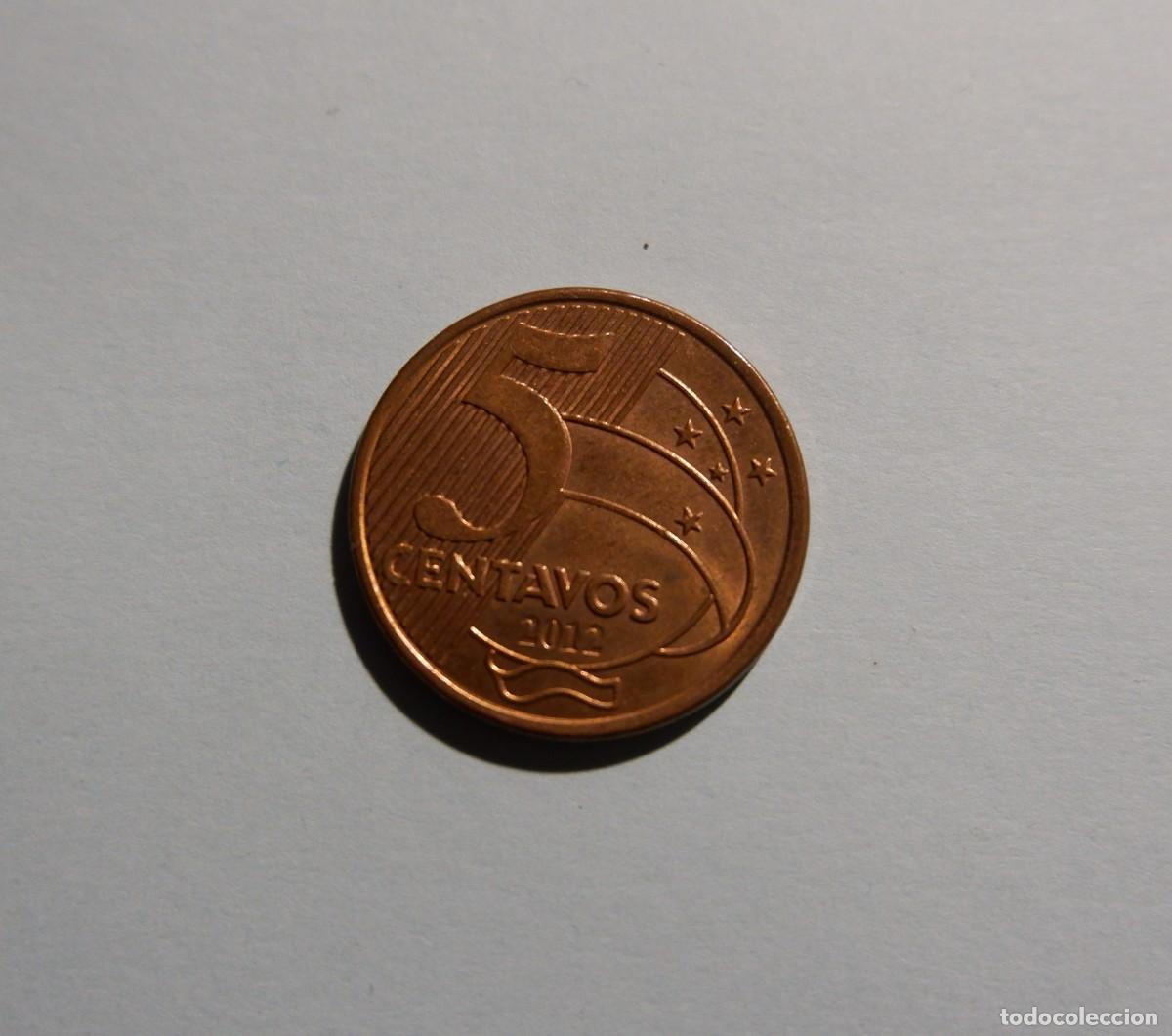 Monedas antiguas de Am&eacute;rica: BRASIL 5 CENTAVOS 2012 - MBC. - Foto 2