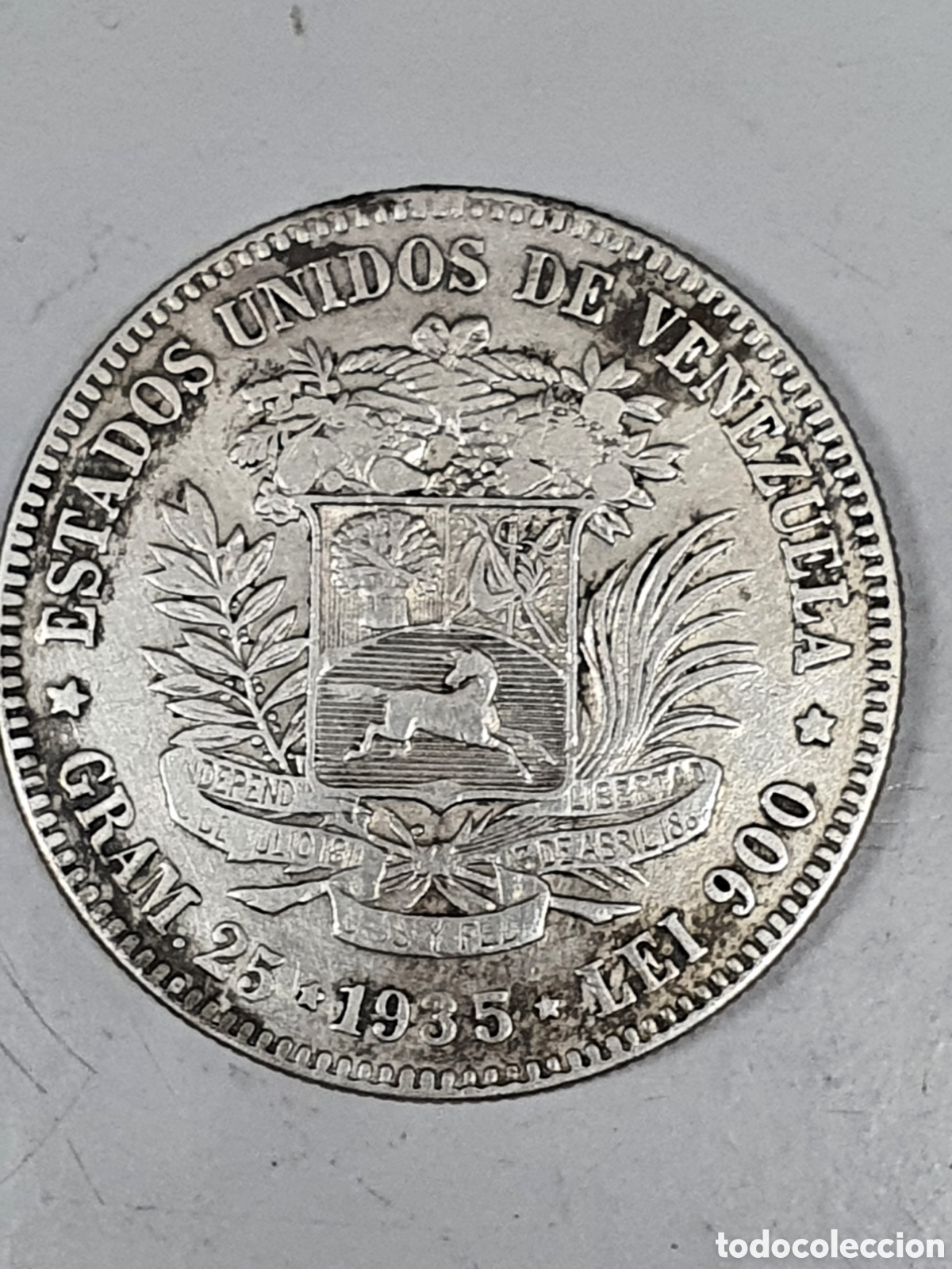 Monedas antiguas de Am&eacute;rica: Bolibar de plata 1935 - Foto 2
