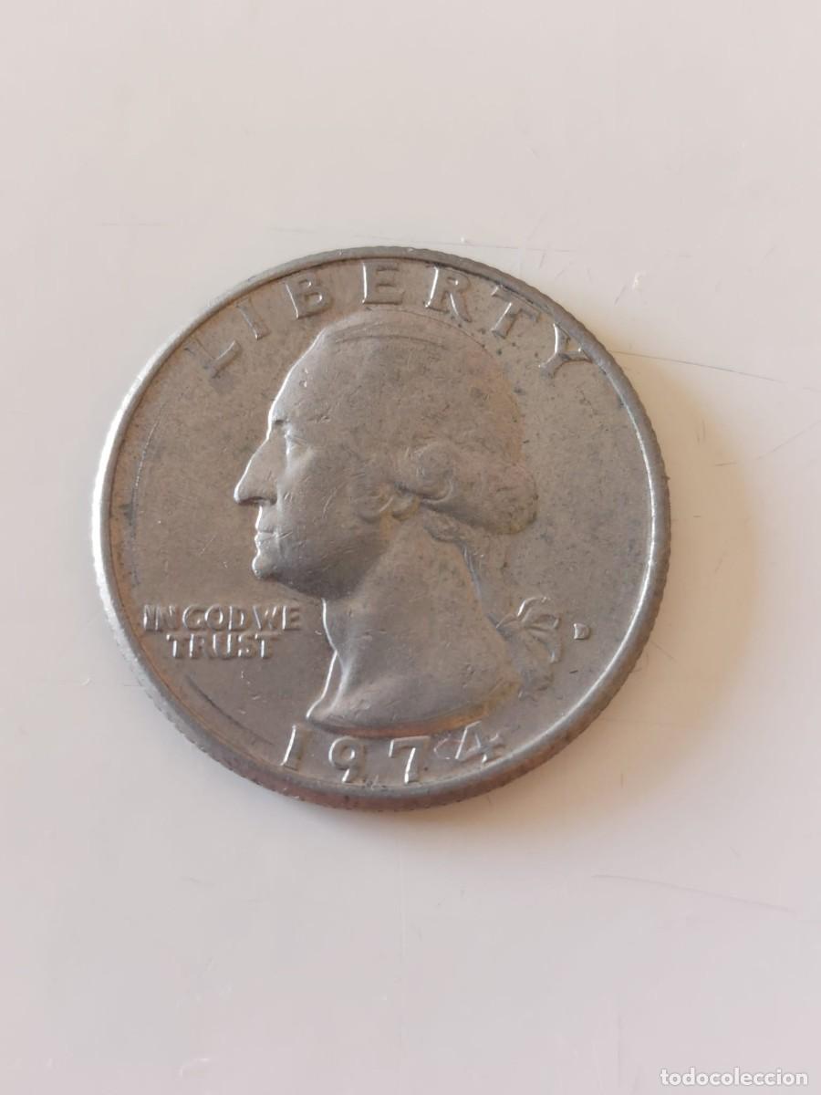 Monedas antiguas de Am&eacute;rica: EEUU. 25 centavos - 1974 D - Foto 1