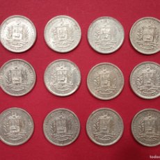 Monedas antiguas de América: 12 MONEDAS VENEZUELA 1 BOLÍVAR AÑO 1960 PLATA LEY 835. Lote 399083364