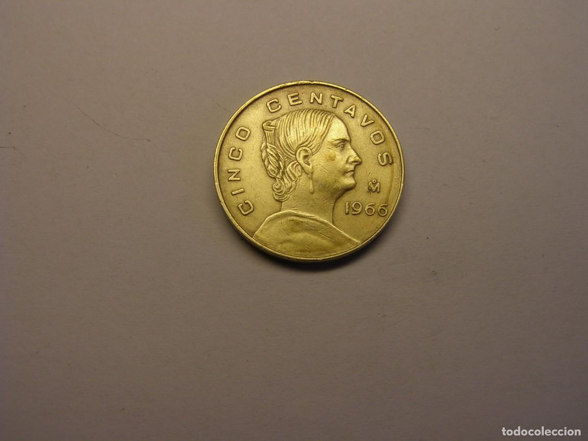 Monedas antiguas de Am&eacute;rica: Moneda 5 centavos M&eacute;xico, a&ntilde;o 1966. - Foto 1