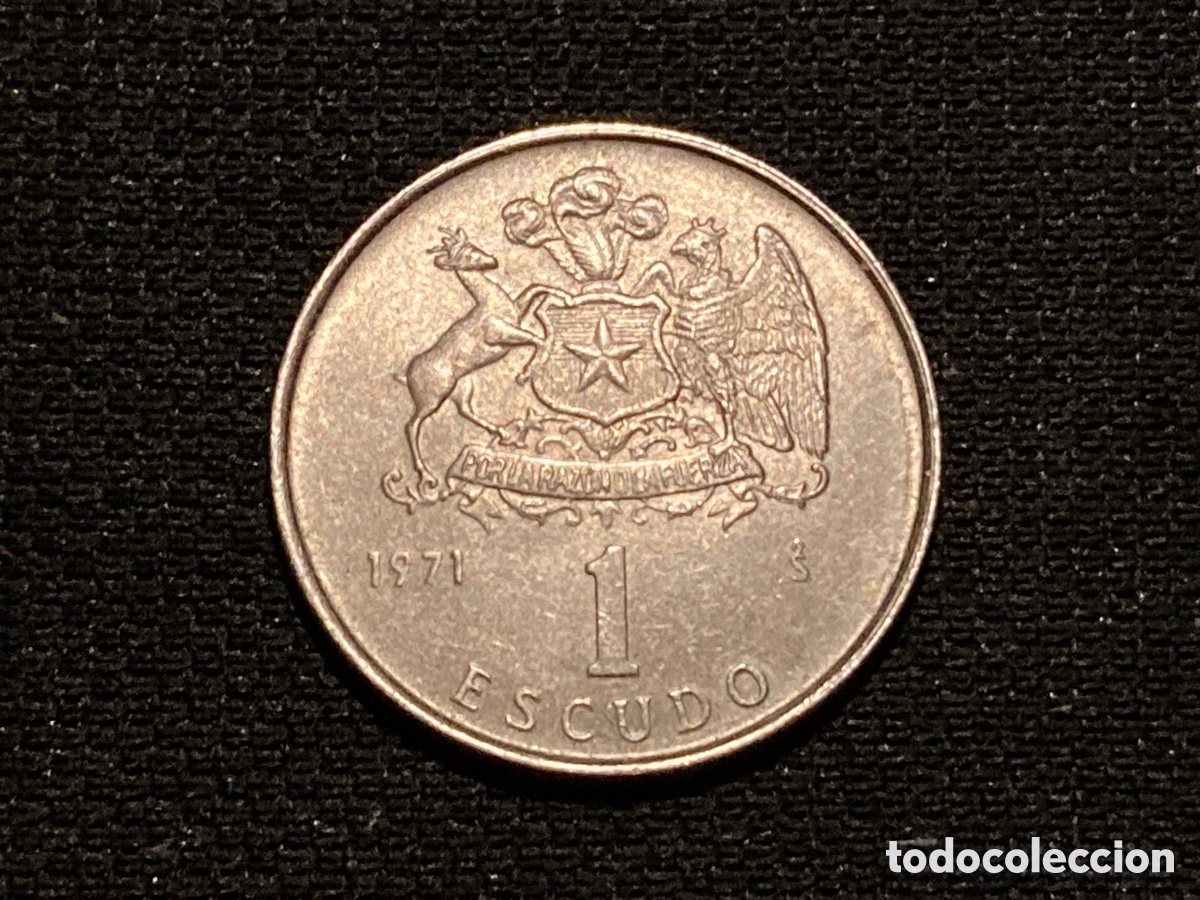 Monedas antiguas de Am&eacute;rica: 1 escudo 1971 Chile - Foto 2