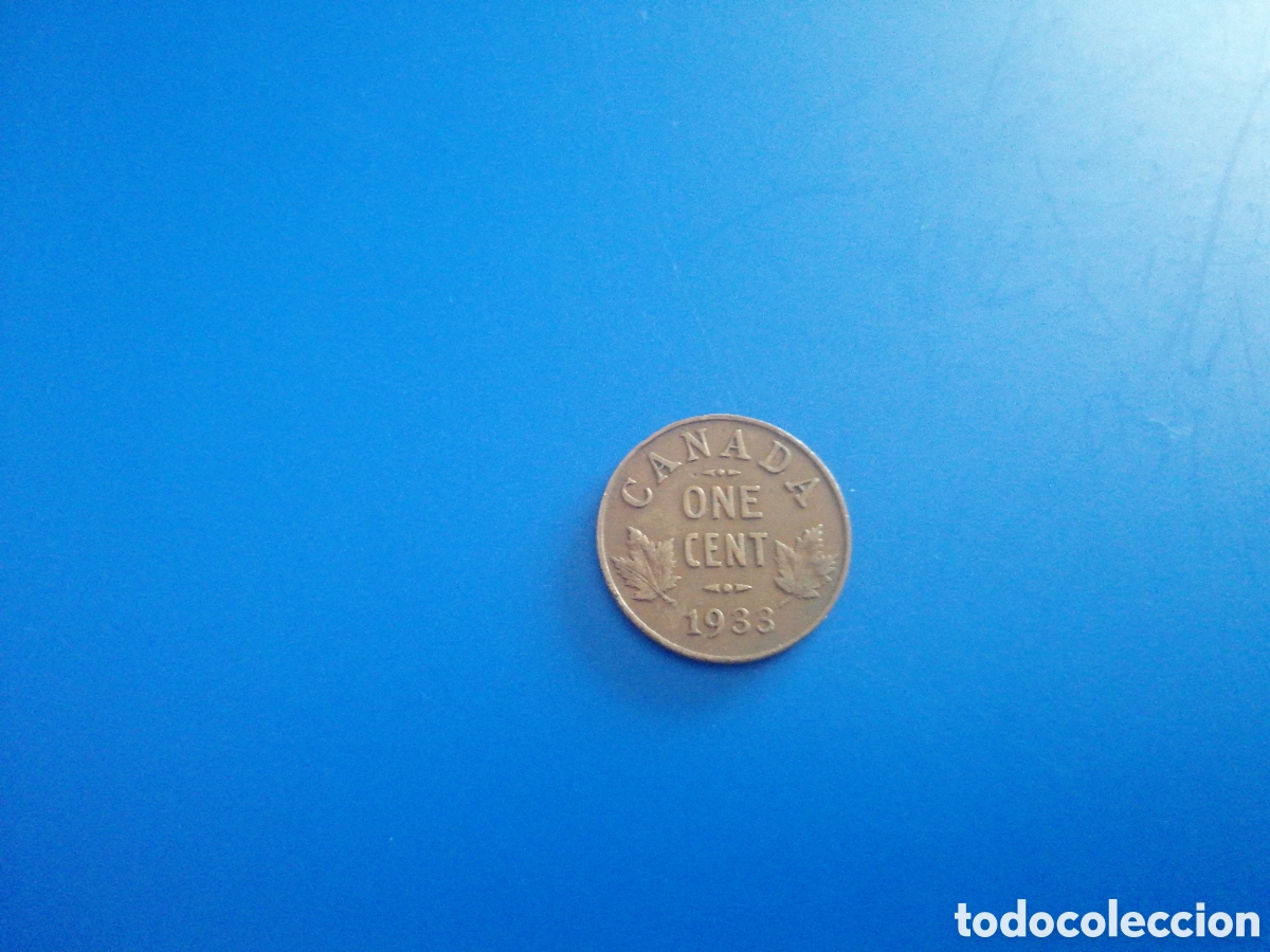Monedas antiguas de Am&eacute;rica: 1 cent de Canad&aacute; 1933 - Foto 1