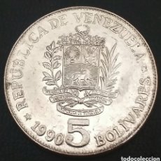 Monedas antiguas de América: VENEZUELA 5 BOLIVARES 1990. Lote 401076589