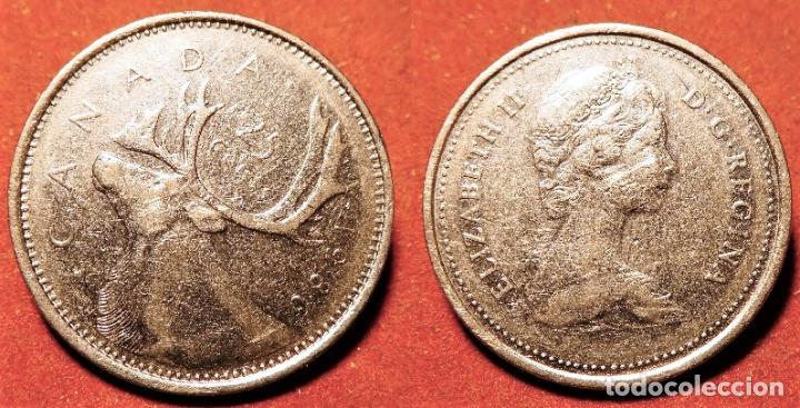 Monedas antiguas de Am&eacute;rica: MONEDA DE CANADA 25 CENTS 1986 - Foto 1