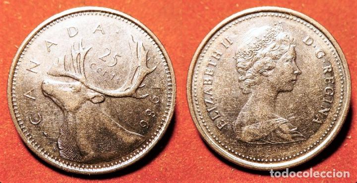 Monedas antiguas de Am&eacute;rica: MONEDA DE CANADA 25 CENTS 1986 - Foto 1