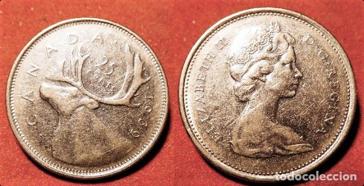 Monedas antiguas de Am&eacute;rica: MONEDA DE CANADA 25 CENTS 1969 - Foto 1