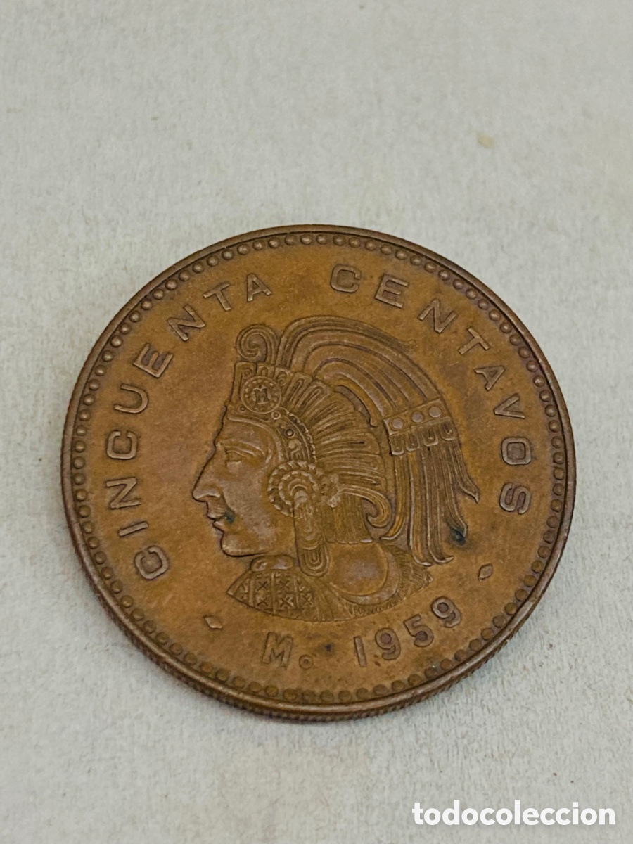 Monedas antiguas de Am&eacute;rica: Moneda de cincuenta centavos 1959 - Foto 1