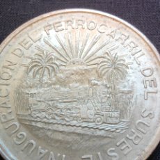 Monedas antiguas de América: MONEDA DE PLATA MEXICO INAUGURACION DEL FERROCARRIL DEL SURESTE 1950. Lote 401376174