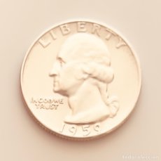 Monedas antiguas de América: BONITA MONEDA PLATA QUARTER DOLLAR USA 1960. Lote 402523929
