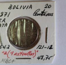 Monedas antiguas de América: MONEDA DE PLATA DE 20 CENTAVOS DE 1871 ER KM 154.3 BOLIVIA EN MBC+. Lote 402755474