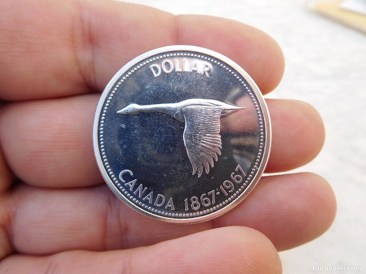 Monedas antiguas de Am&eacute;rica: Canada 1 Dolar 1967 Plata - Foto 1