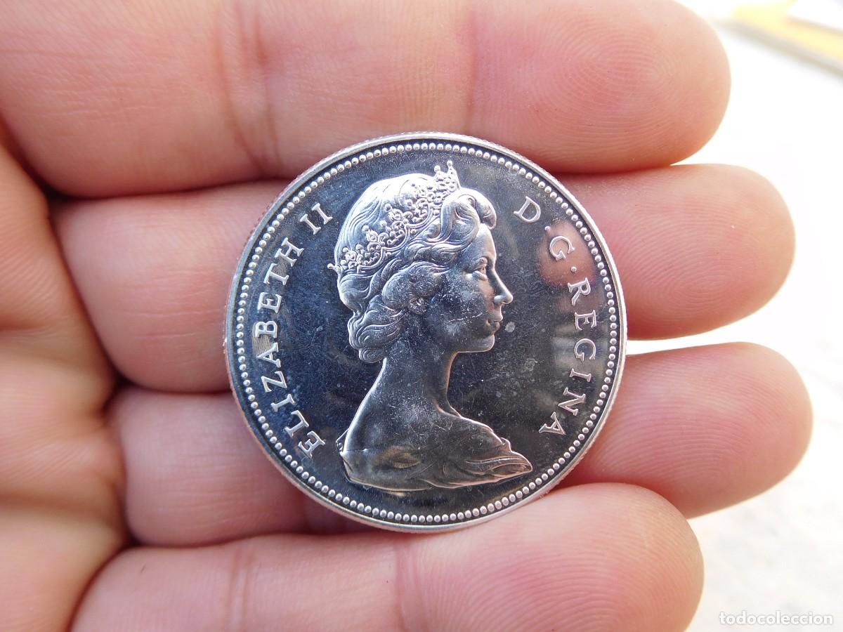 Monedas antiguas de Am&eacute;rica: Canada 1 Dolar 1967 Plata - Foto 2