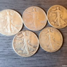 Monedas antiguas de América: 5 HALF DOLLAR DE PLATA. Lote 403433004
