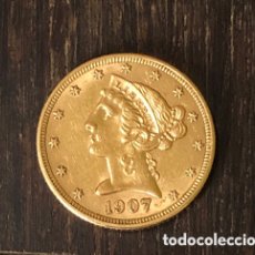 Monedas antiguas de América: MONEDA DE ORO - 5 DÓLARES HALF EAGLE 1907 D ESTADOS UNIDOS. Lote 403438754
