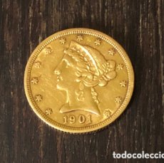 Monedas antiguas de América: MONEDA DE ORO - 5 DÓLARES HALF EAGLE 1901 S ESTADOS UNIDOS. Lote 403439999