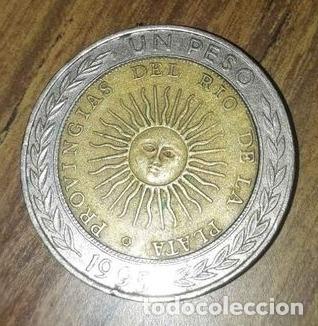 Monedas antiguas de Am&eacute;rica: moneda 1 peso argentina con el error provingia - Foto 1