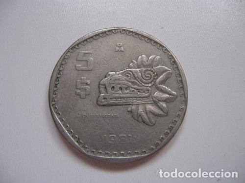 Monedas antiguas de Am&eacute;rica: moneda mexico 5 pesos 1981 - Foto 1
