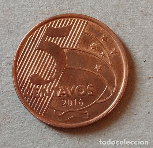 Monedas antiguas de Am&eacute;rica: moneda de brasil de 5 centavos ano 2016 - Foto 1