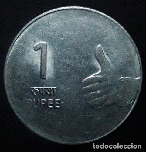 Monedas antiguas de Am&eacute;rica: moneda india 1 rupee 2008 - Foto 1
