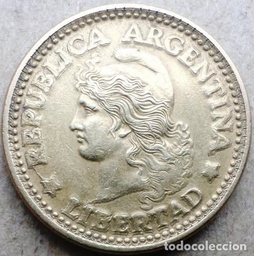 Monedas antiguas de Am&eacute;rica: moneda argentina con error doble golpe acunacion - Foto 1