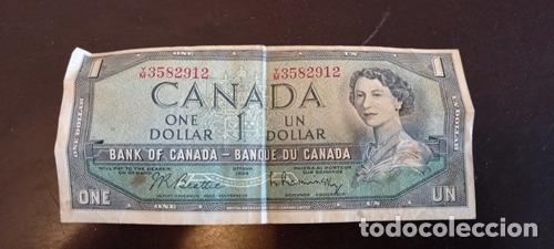 Monedas antiguas de Am&eacute;rica: billete 1 dolar canada de 1954 - Foto 1