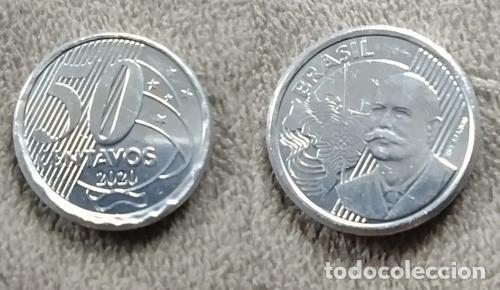 Monedas antiguas de Am&eacute;rica: moneda brasil 50 centavos ano 2020 - Foto 1