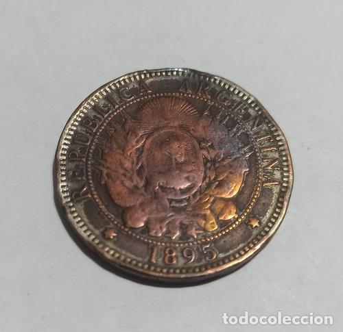 Monedas antiguas de Am&eacute;rica: numismatica moneda 2 centavos patacon cobre 1895 - Foto 1