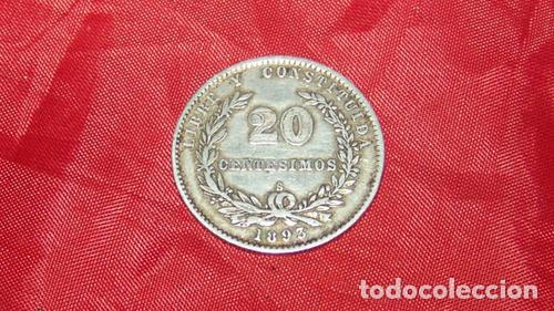 Monedas antiguas de Am&eacute;rica: moneda de 20 centesimos uruguay 1893 - Foto 1