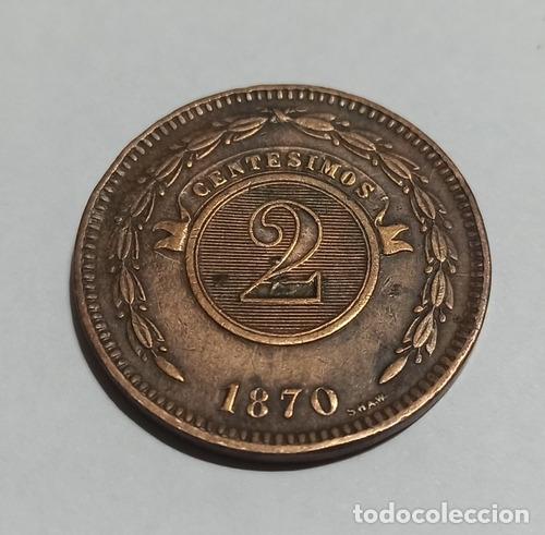 Monedas antiguas de Am&eacute;rica: numismatica moneda 2 centesimos paraguay 1870 - Foto 1