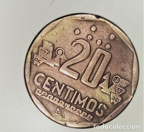 Monedas antiguas de Am&eacute;rica: moneda de peru 20 centimos ano 1993 - Foto 1
