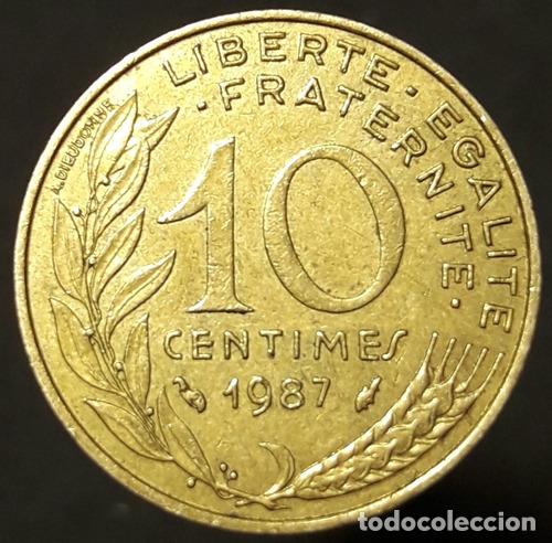 Monedas antiguas de Am&eacute;rica: moneda francia 10 centimes 1987 - Foto 1