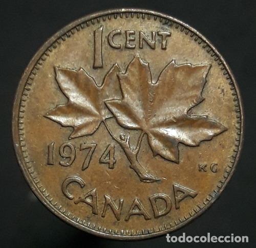 Monedas antiguas de Am&eacute;rica: moneda canada 1 cent 1974 - Foto 1