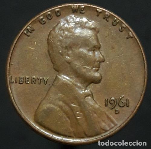 Monedas antiguas de Am&eacute;rica: moneda eeuu usa 1 cent 1961 d - Foto 1