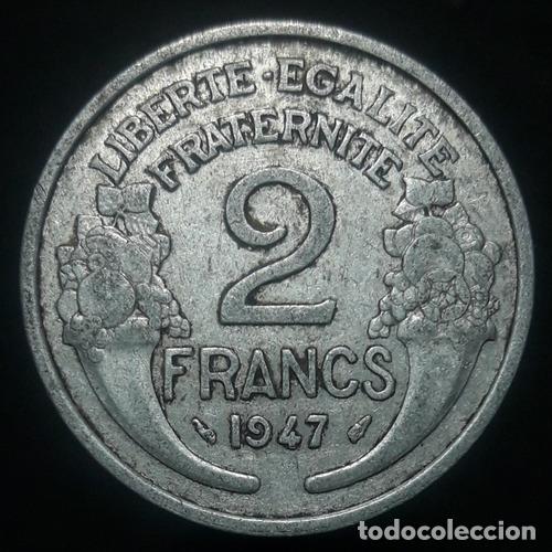 Monedas antiguas de Am&eacute;rica: moneda francia 2 francos 1947 - Foto 1