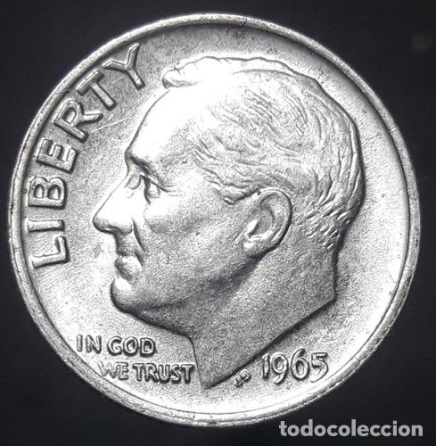 Monedas antiguas de Am&eacute;rica: moneda eeuu one dime 1965 - Foto 1