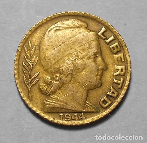 Monedas antiguas de Am&eacute;rica: argentina torito 5 centavos 1944 con empaste en republica - Foto 1