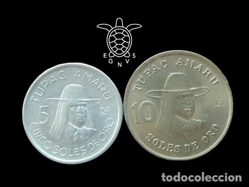 Monedas antiguas de Am&eacute;rica: lote de 2 monedas de peru tupac amaru - Foto 1