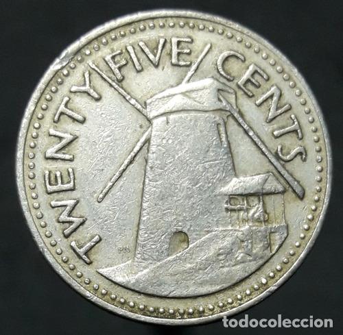 Monedas antiguas de Am&eacute;rica: moneda barbados 25 centavos 1973 - Foto 1
