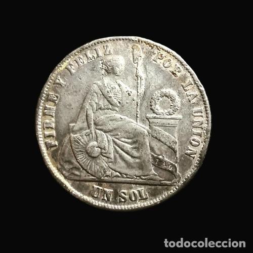 Monedas antiguas de Am&eacute;rica: 1 sol peru 1875 - Foto 1