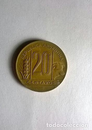 Monedas antiguas de Am&eacute;rica: moneda de 20 centavos de 1944 argentina - Foto 1