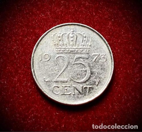 Monedas antiguas de Am&eacute;rica: moneda 25 centavos holanda 1973 km 183 - Foto 1