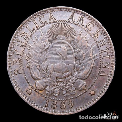 Monedas antiguas de Am&eacute;rica: argentina 2 centavos 1889 bronce eb - Foto 1