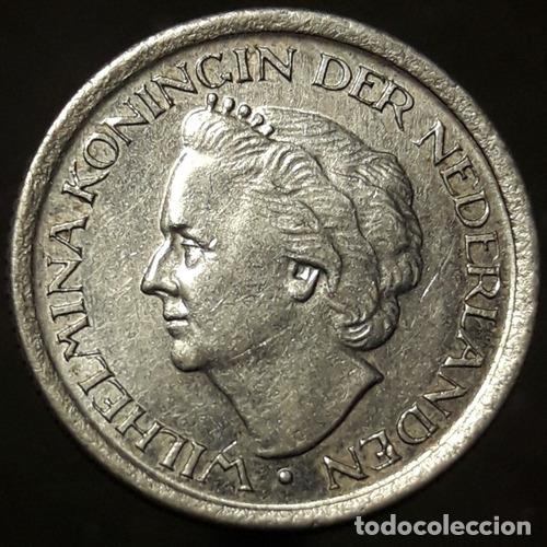 Monedas antiguas de Am&eacute;rica: moneda holanda 25 centavos 1948 - Foto 1