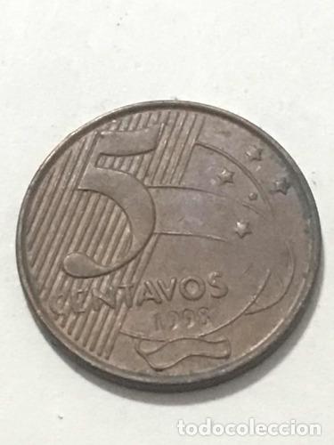 Monedas antiguas de Am&eacute;rica: moneda brasil 5 centavos 1998 - Foto 1