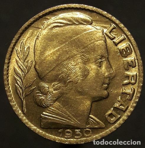 Monedas antiguas de Am&eacute;rica: moneda argentina 5 centavos 1950 con repinte - Foto 1