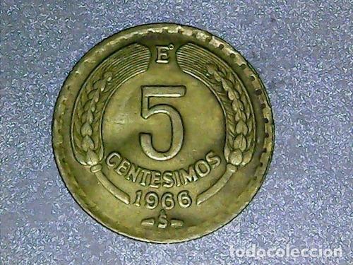 Monedas antiguas de Am&eacute;rica: chile moneda 5 centesimos 1966 km 190 - Foto 1