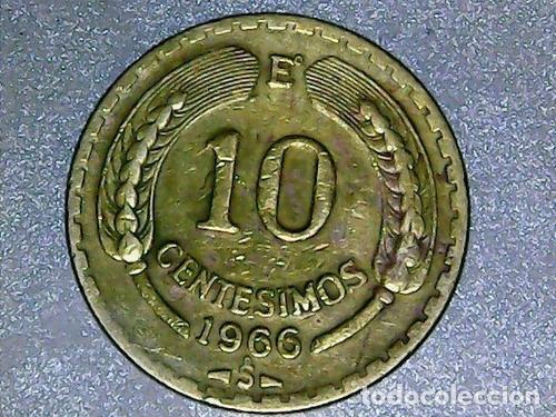 Monedas antiguas de Am&eacute;rica: chile moneda 10 centesimos 1966 km 191 - Foto 1