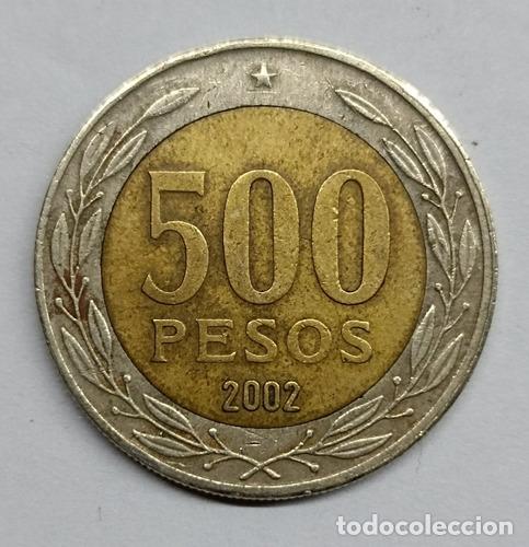 Monedas antiguas de Am&eacute;rica: moneda 500 pesos chile 2002 - Foto 1