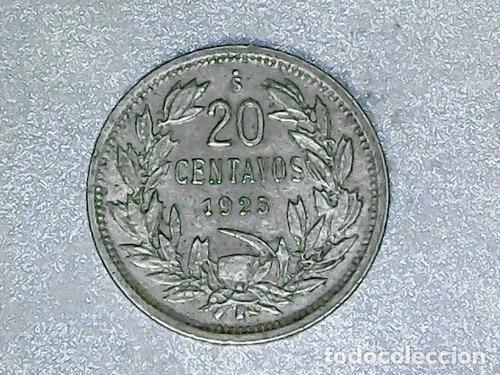 Monedas antiguas de Am&eacute;rica: chile moneda 20 centavos 1925 km 1671 - Foto 1
